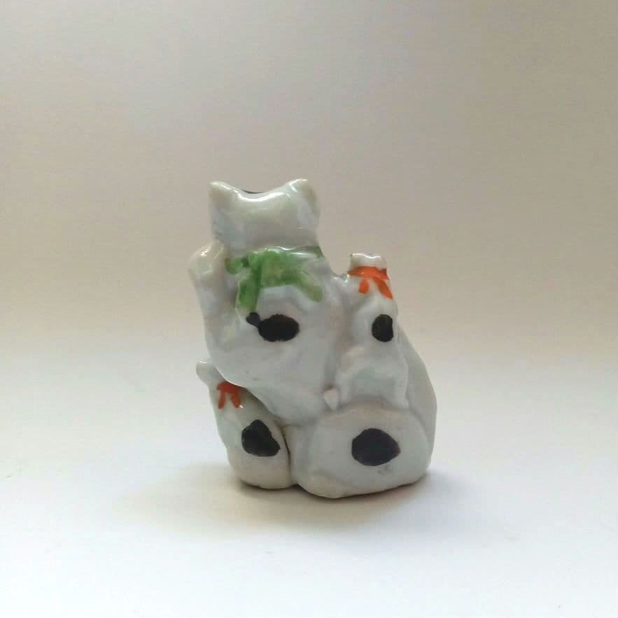 招き猫　磁器人形　レトロアンティーク人形　縁起物　親子猫