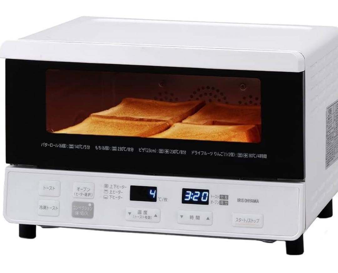 超美品アイリスオーヤマ オーブントースタートースター1300W 63段階温度調節