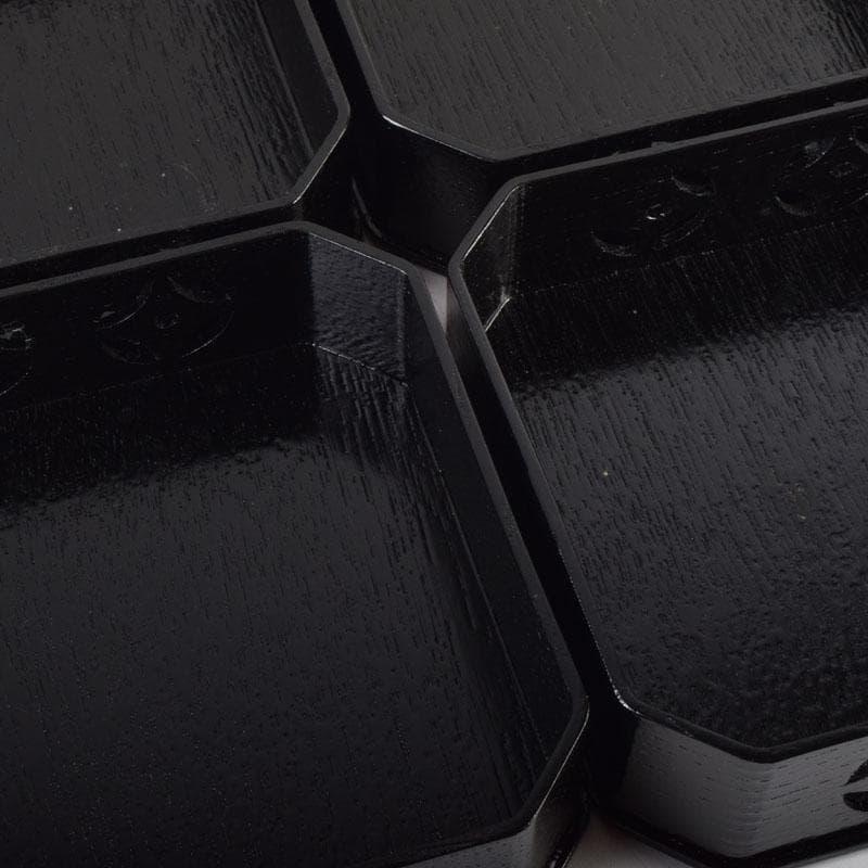 茶道具　漆塗　七宝透かし　縁高重　五段重　箱付　N　9148