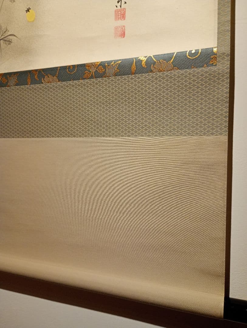 【茶道具】大徳寺派吉祥寺　辻常閑和尚筆 蛍画賛「無心」 廣尚画 軸Ｃ106