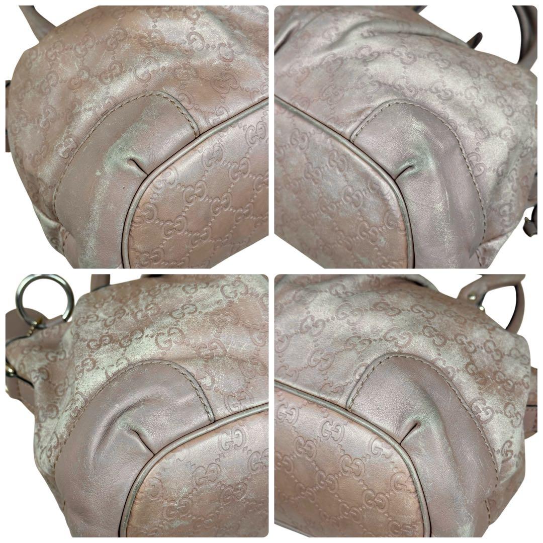 GUCCI グッチ スーキー 2WAYトートバッグ ピンク GGエンボス レザー