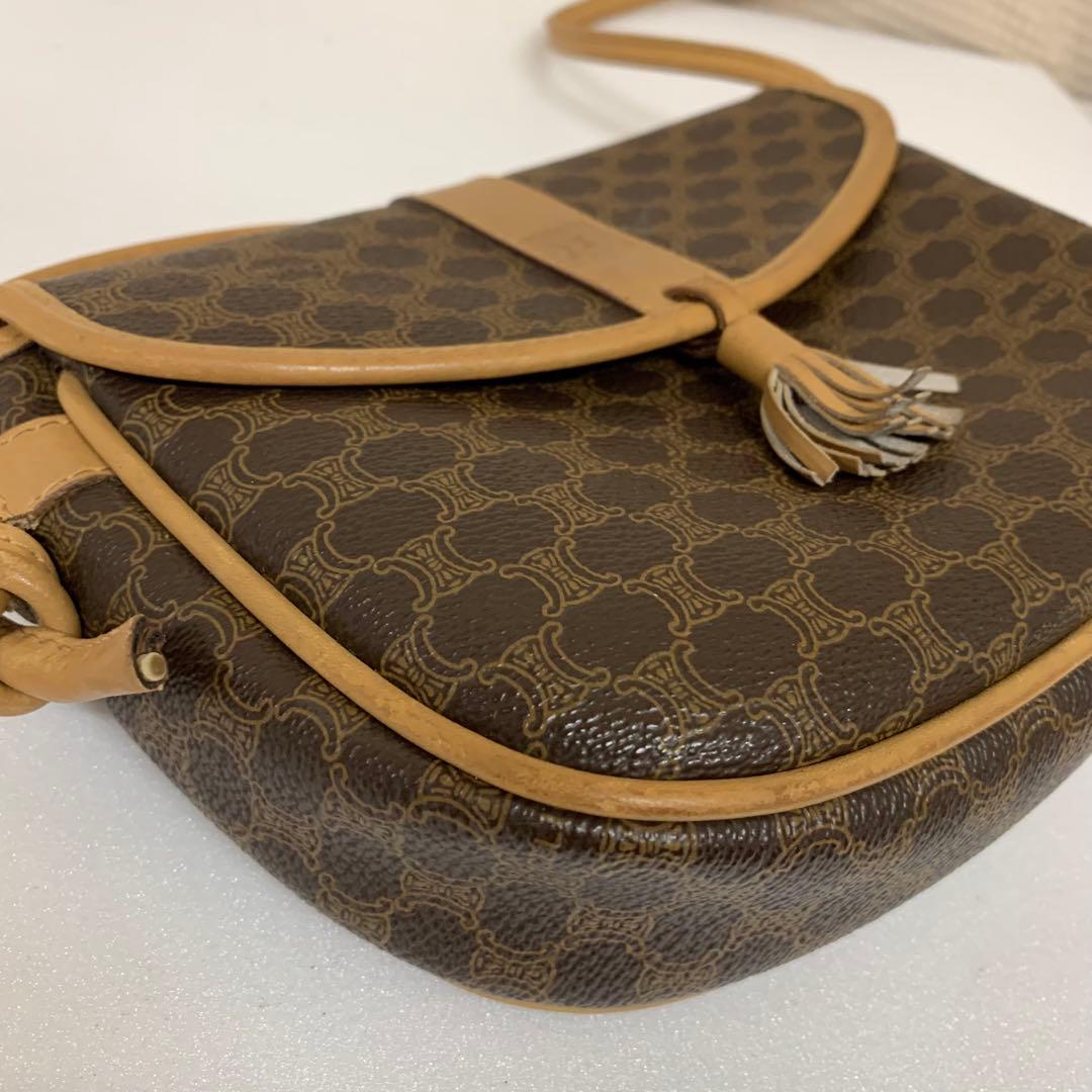 CELINE セリーヌ　マカダム ミニ ショルダーバッグ フラップ付