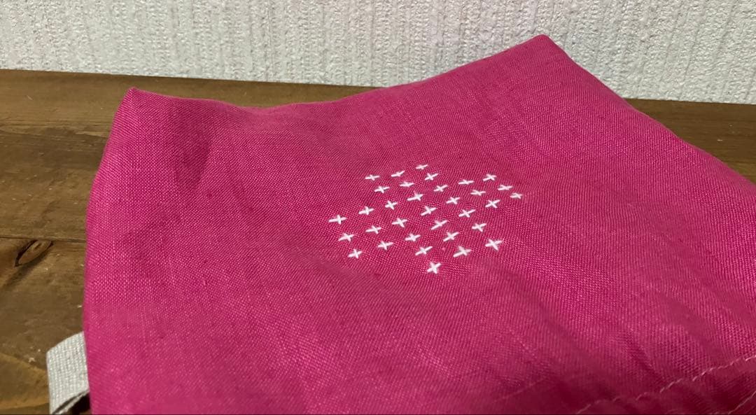 虎猫さま専用 くったりカラーリネン ローズピンク リネン100％ 巾着、ポーチ