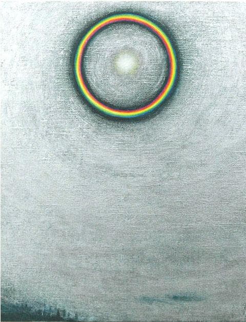 油絵 菅家令子 絵 絵画インテリア額付(白) F3-S102023 風景祈り希望