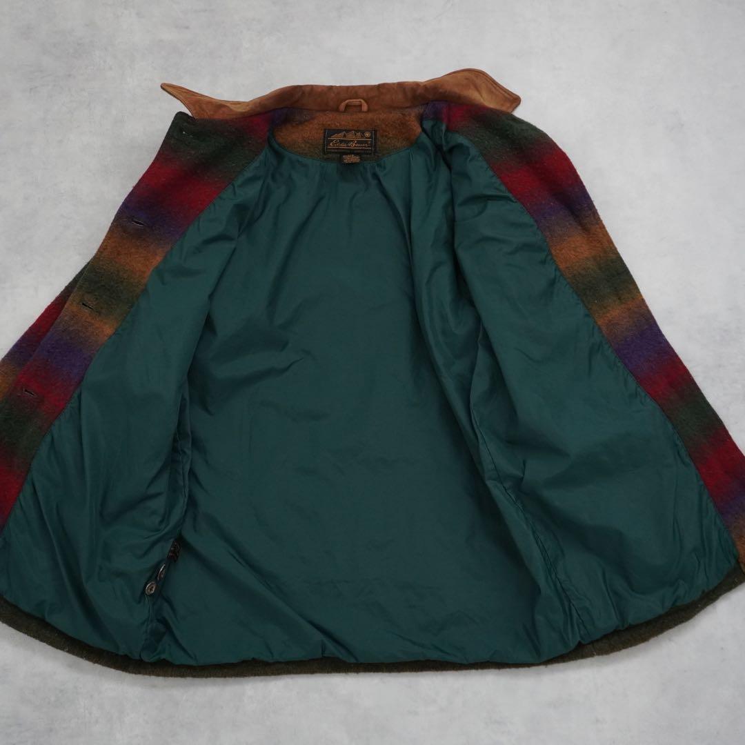 【80s】EddieBauerエディーバウアー ウールブランケットコート黒タグ