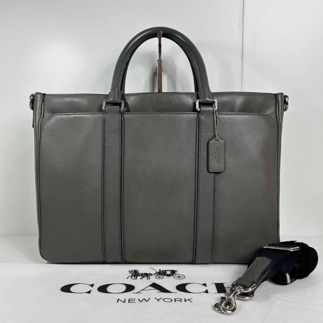 ✅【格安】定価9.4万　メンテ済み　コーチ　ビジネスバッグ　COACH グレー