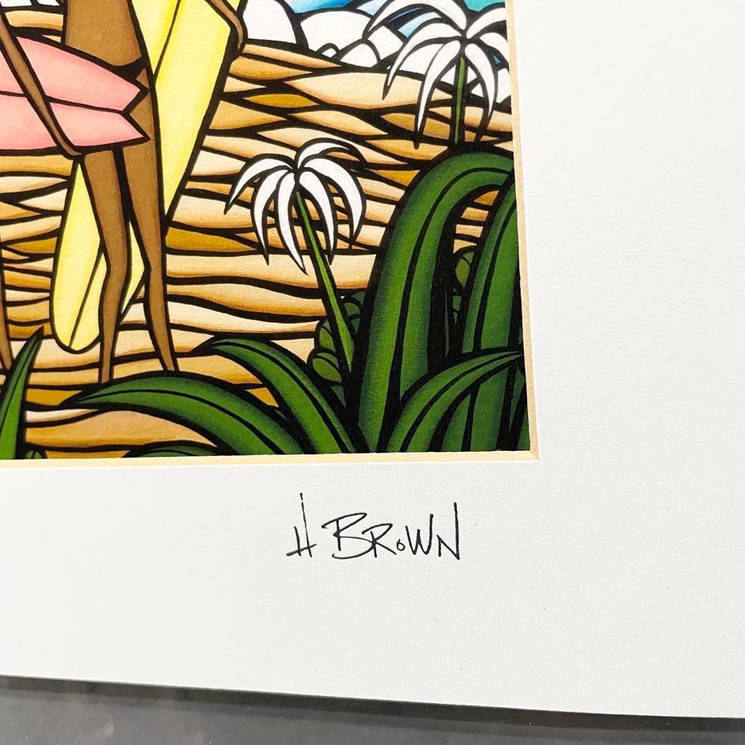 Heather Brown ヘザーブラウン 純正額 サイン入り ハワイアン雑貨