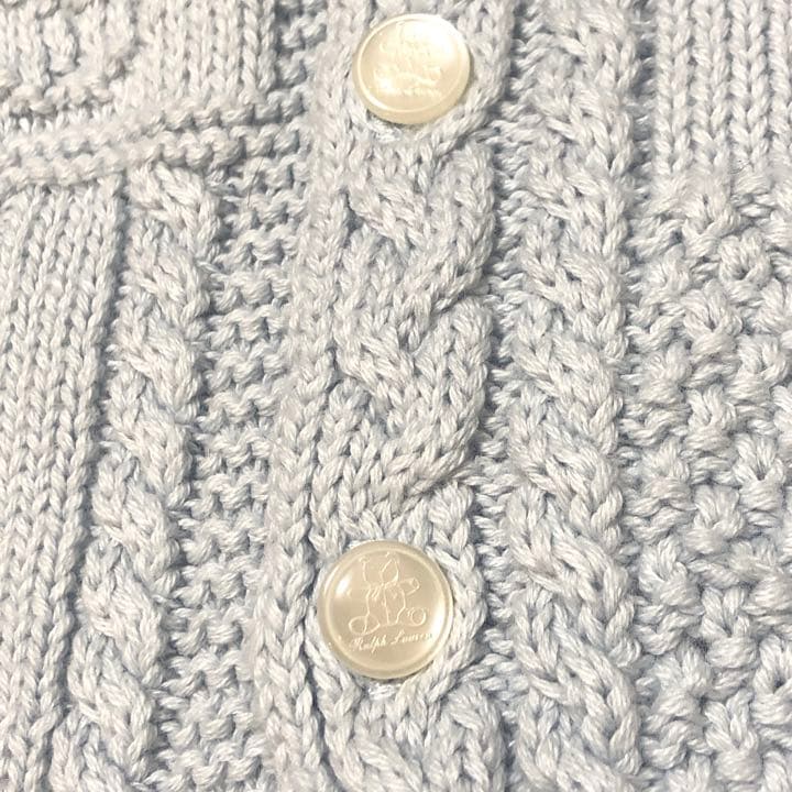 ラルフローレン ベビー くま耳 カーディガン インスタ ニット 水色 赤ちゃん