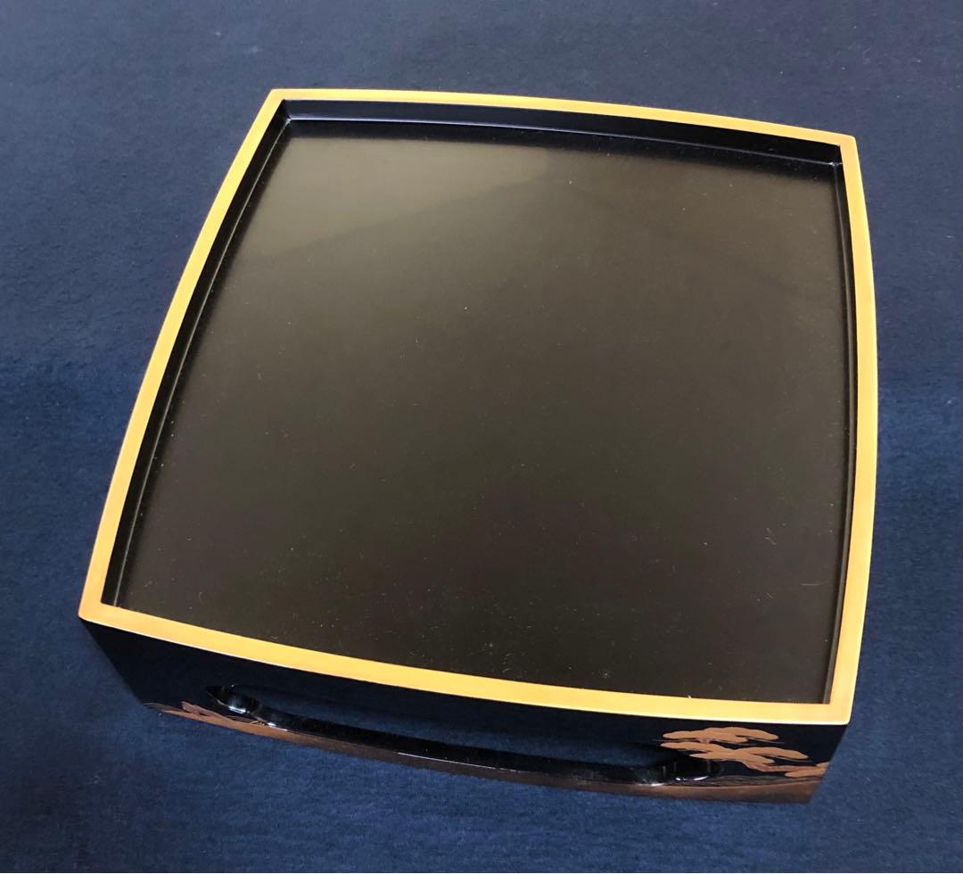 《R》輪島塗 四段重 替蓋 重台付 五島屋謹製 共布 共箱 251118え3