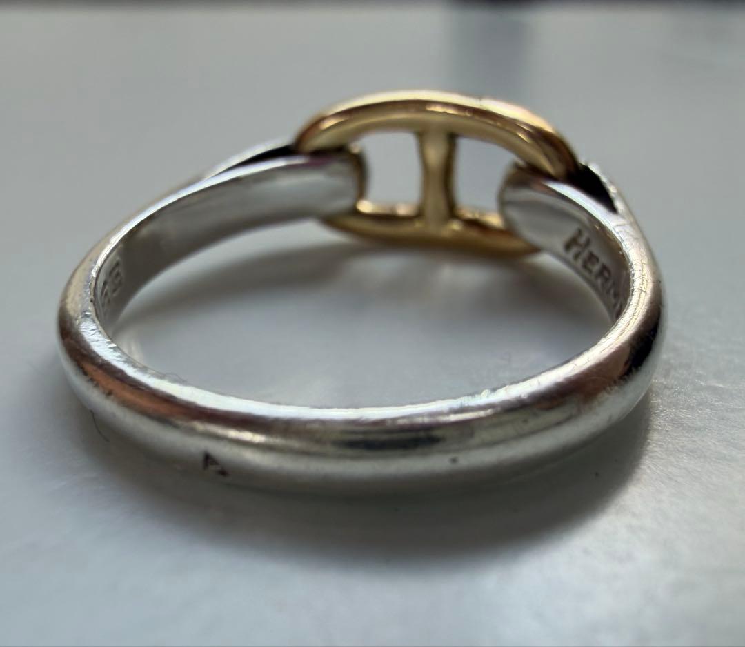 エルメス シェーヌダンクル リング 53 SV×YG 正規品