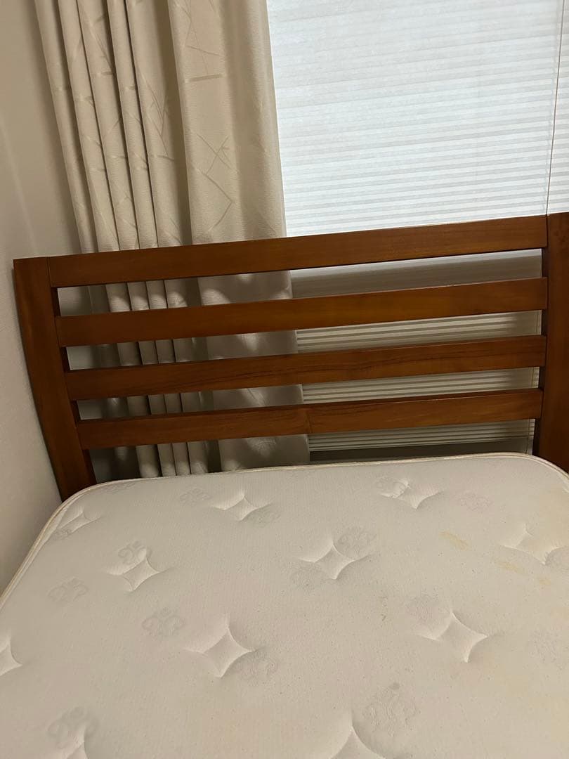 スキャンティーク　シングルベッド　(シモンズマットレス込み)中古品