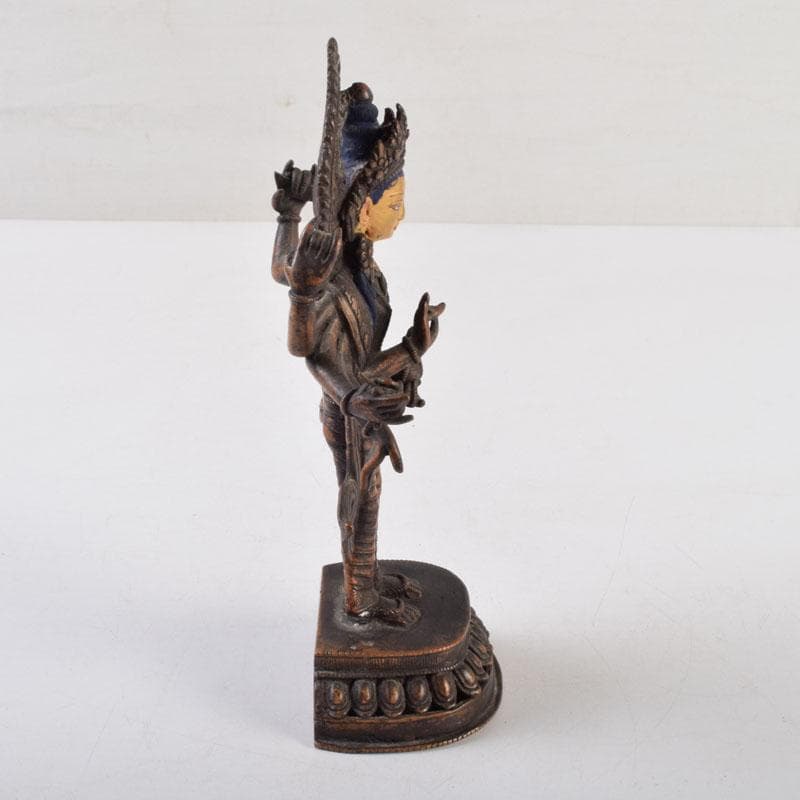 仏教美術　古銅彩色　インド神　ドゥルガー像　仏像　V　8923