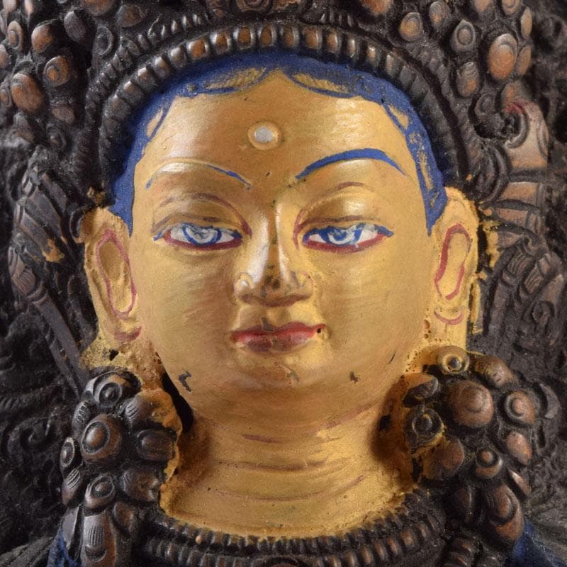 仏教美術　古銅彩色　インド神　ドゥルガー像　仏像　V　8923