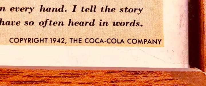 コカコーラ＊スプラッシュボーイ＊本物ビンテージ1942年額装品