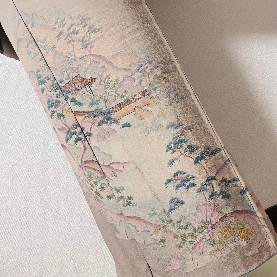 ベージュグレー 4点 フルセット 訪問着 入学式 卒業式 入園式 春 秋 冬