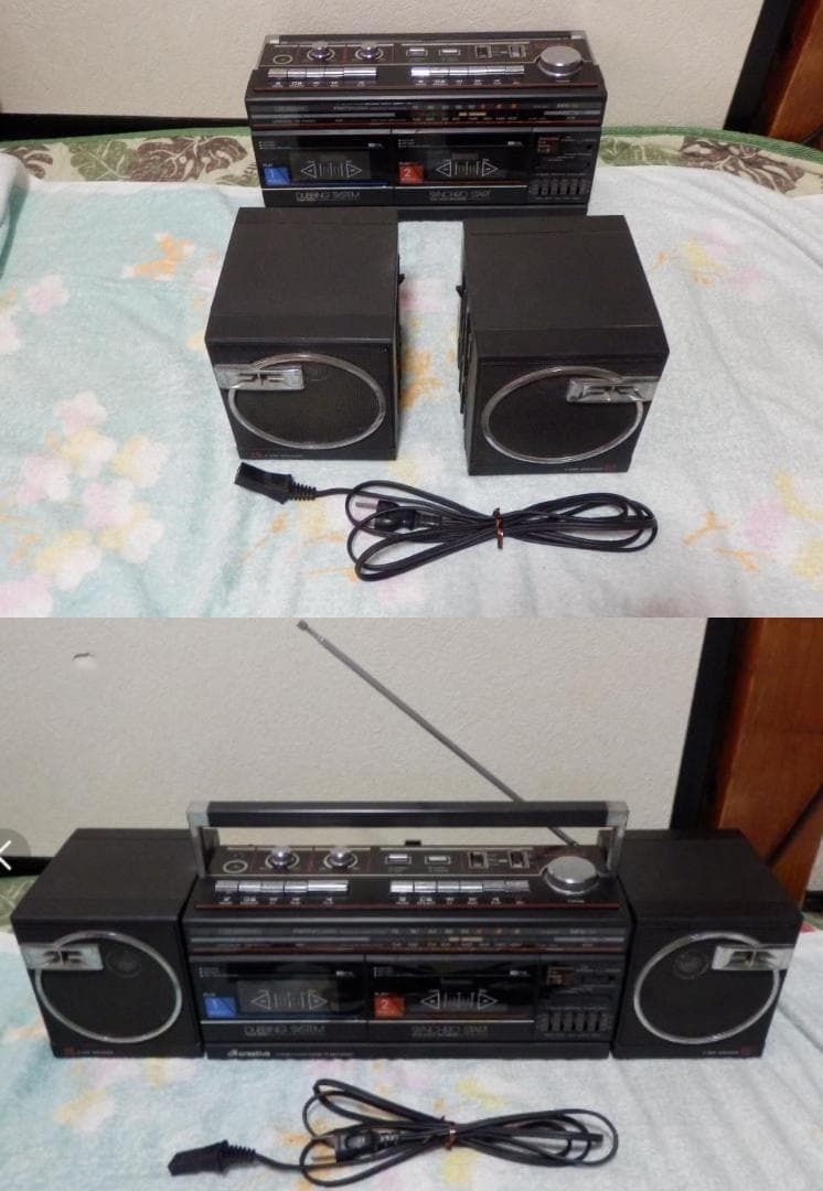★動作品❤️Wラジカセ❤️スピーカー★分離も可能★カセット＆ラジオ