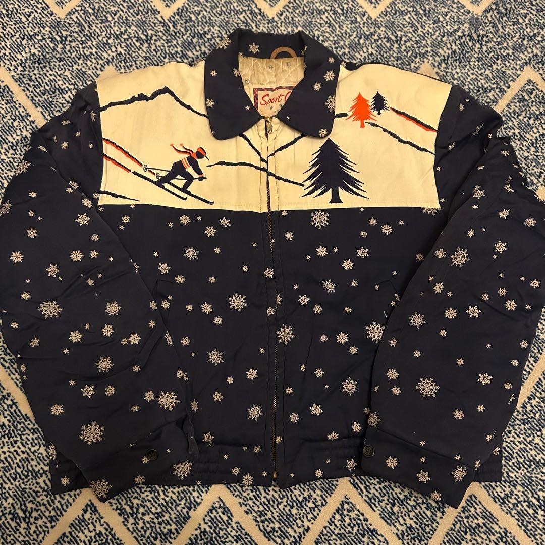 50S スキー柄 ギャバジャン 雪柄