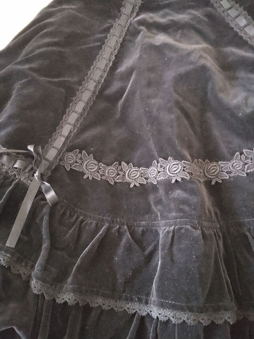 み*ん様 BABY 別珍 膝丈 スカート 黒