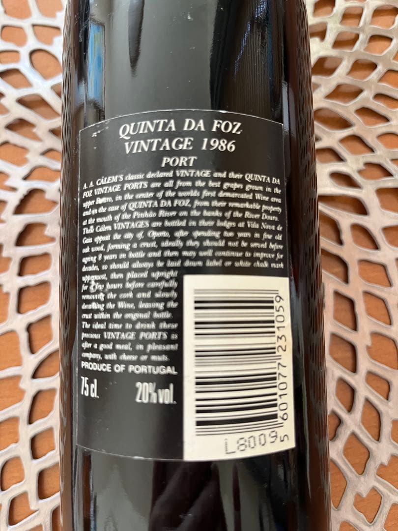 ビンテージ　ポートワイン　1986