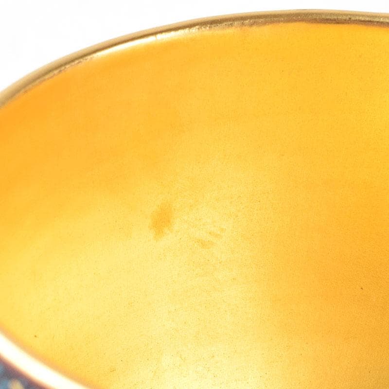 九谷焼　中田錦玉作　青粒金彩　ぐい呑　酒盃　共箱　V　R8386