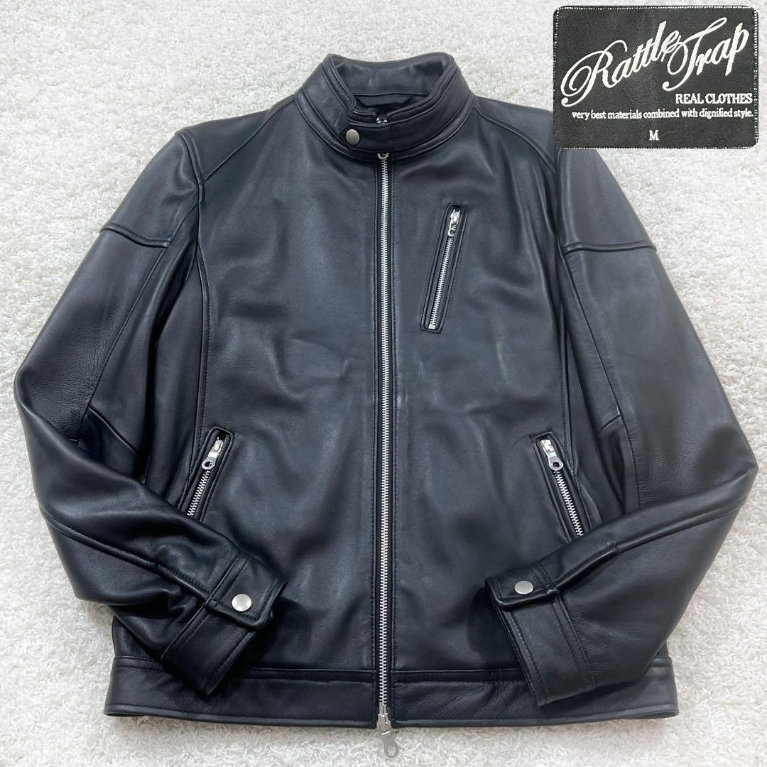 ラトルトラップ ラム レザー ジャケット シングル ライダース ダブルジップ M