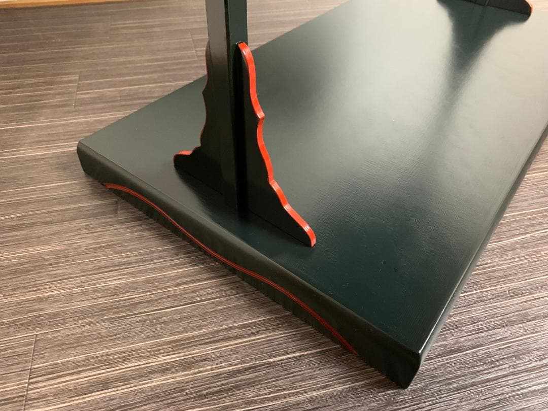 塗師 幸斉作 宗旦好写 青漆爪紅 及台子 組立式 棚物 茶道具 紙箱入 773