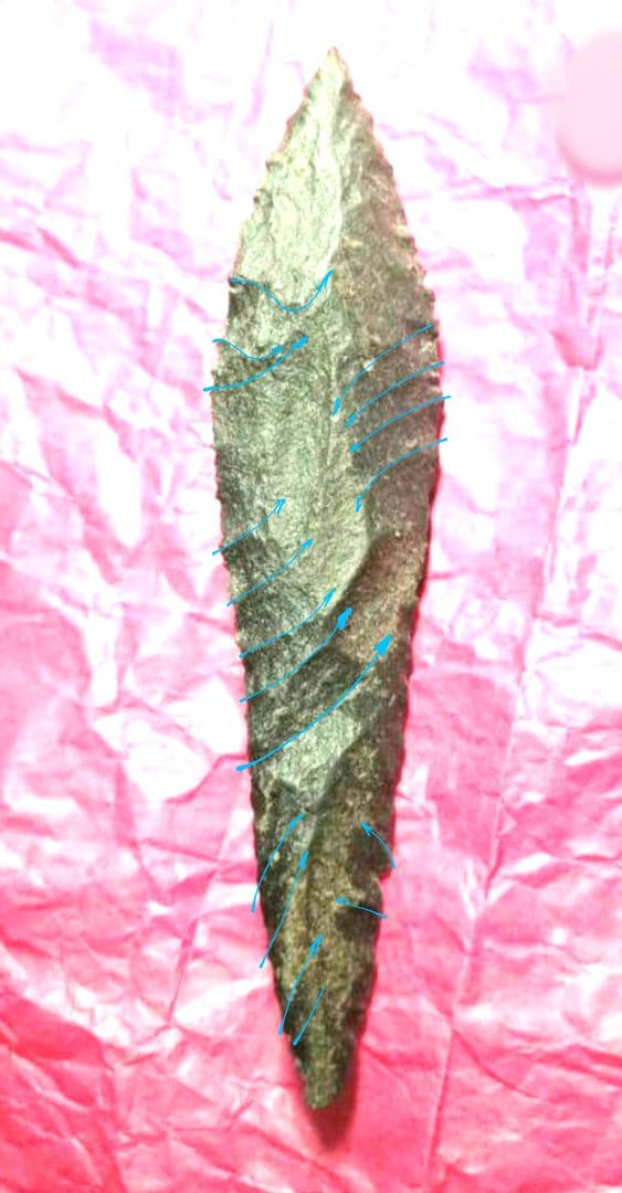 アイヌ仕様。Pro 有舌尖頭器 a 石器 サヌカイト 模写