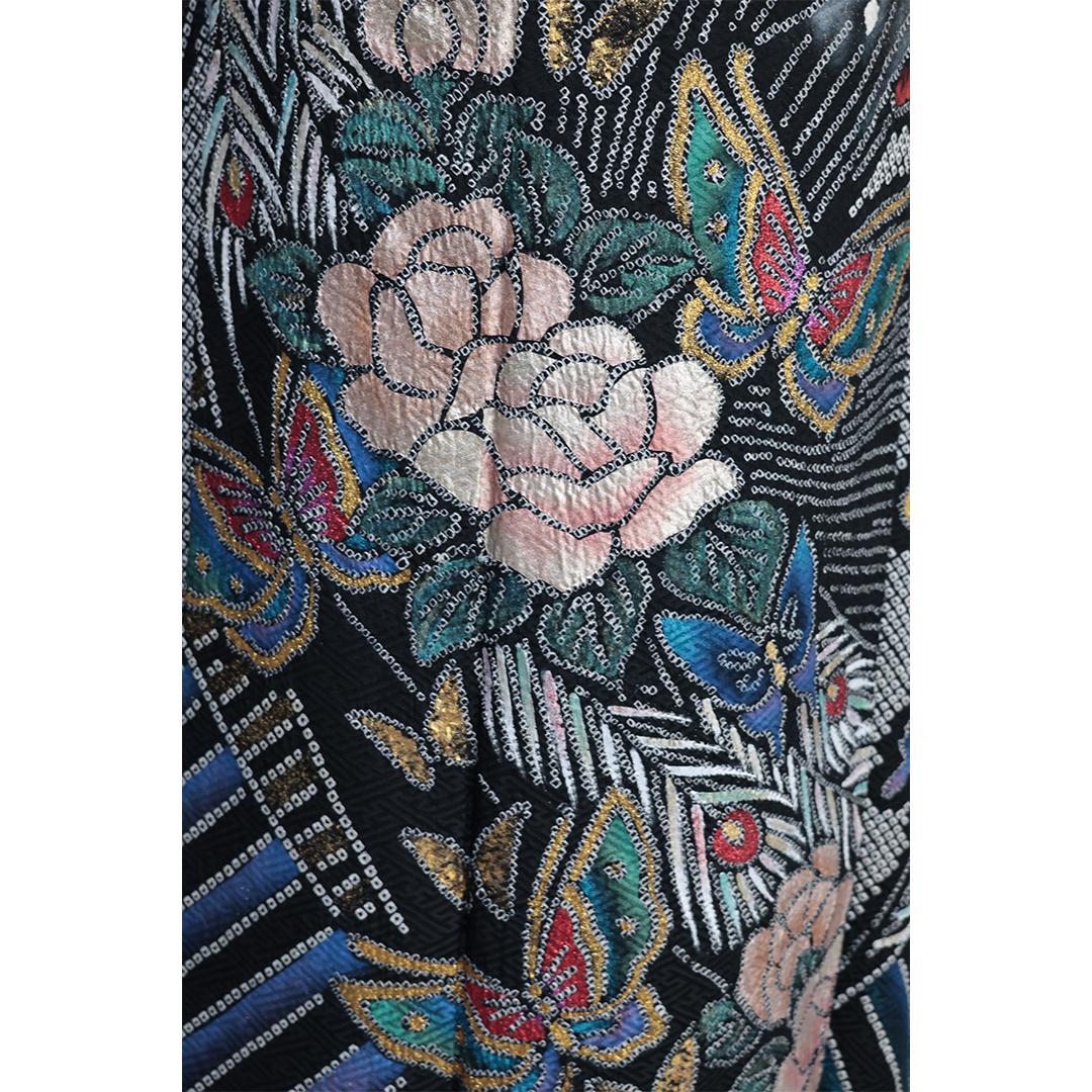 高級総絞り箔振袖単体162.5cmWR56