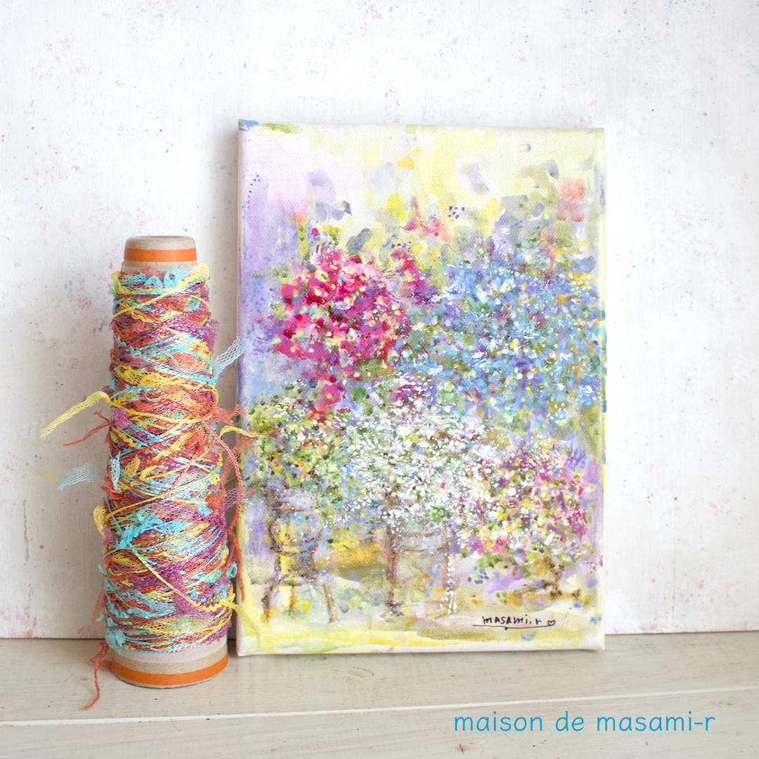 「フラワーガーデン2025.6.6」 アクリル画 SM キャンバス 原画 額なし