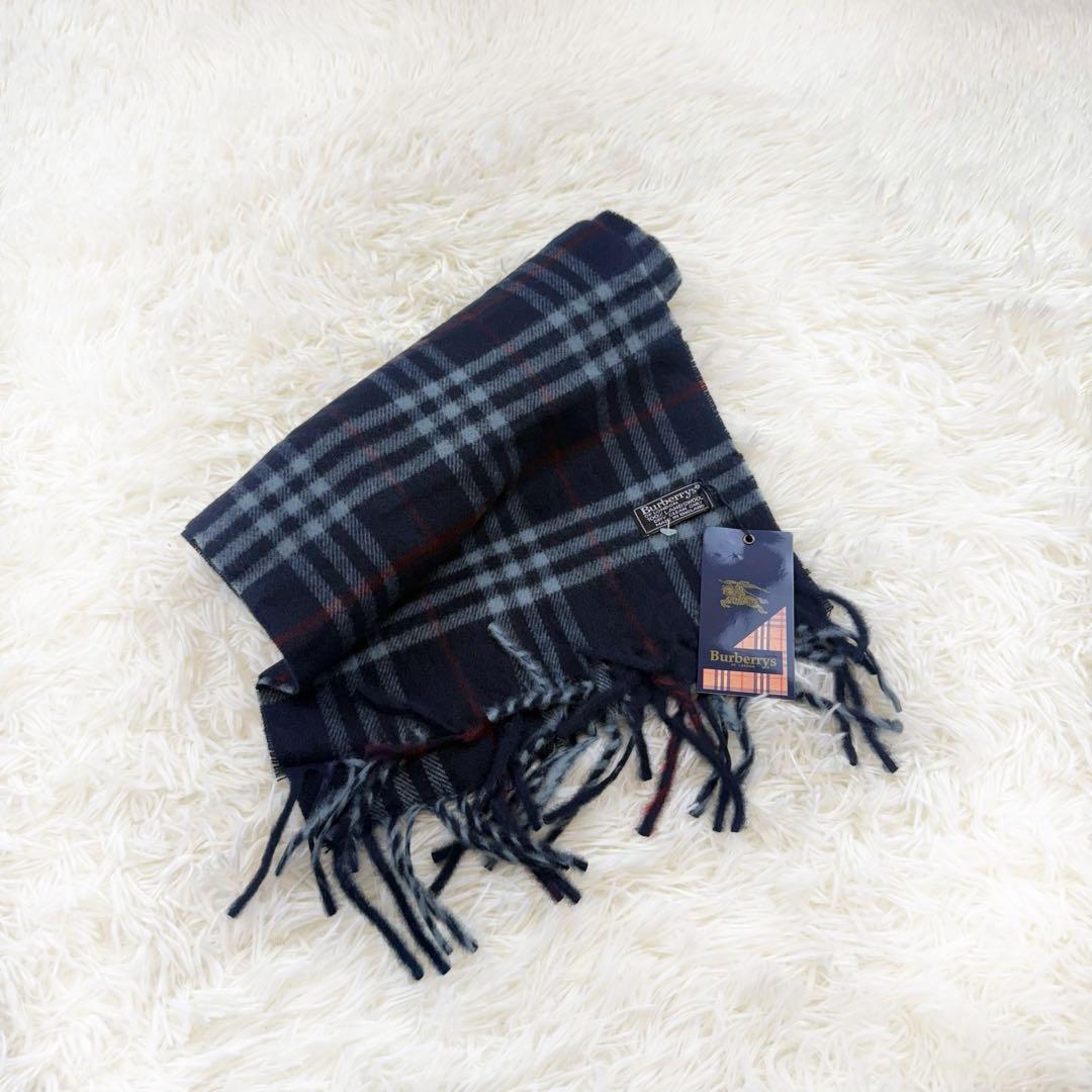 Burberry バーバリー　マフラー　ネイビー　タグ付き