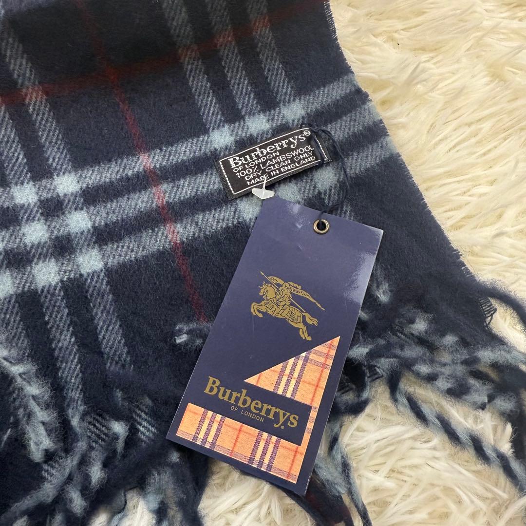 Burberry バーバリー　マフラー　ネイビー　タグ付き