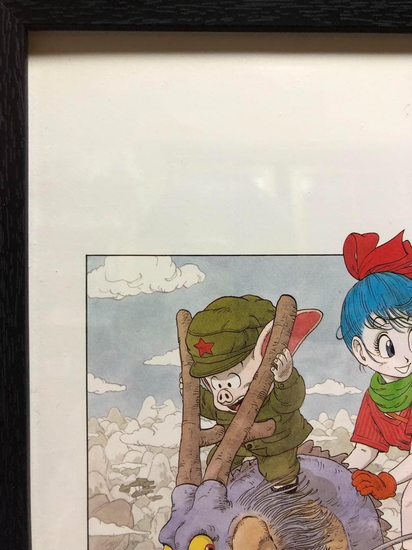 ドラゴンボール　1985年　筋斗雲　折込ポスター用 イラスト　30ｃｍ　額付き
