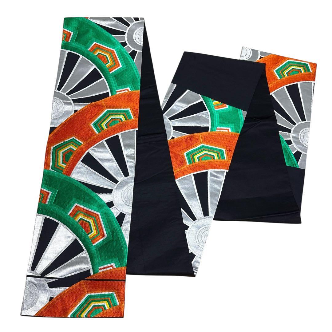 (う3)雅宴向鶴✨豪華絢爛な光を放つ金彩や格子模様のアンティーク振袖㊗️④点セット