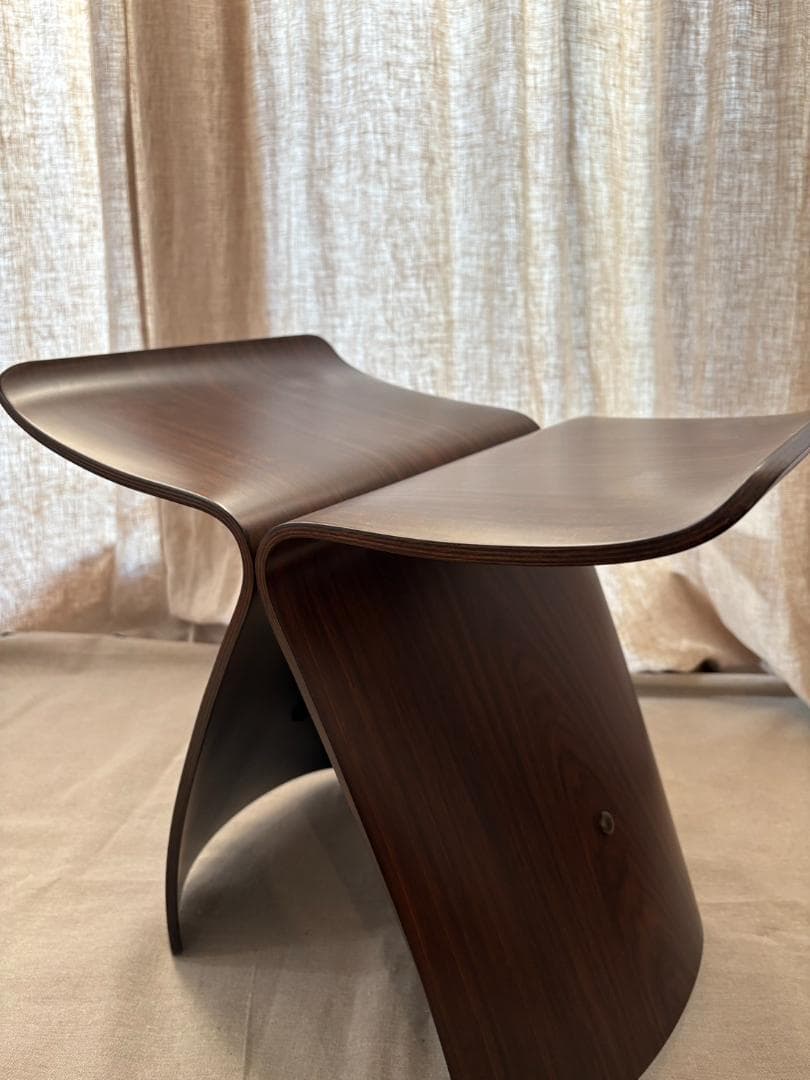 美品 天童木工 バタフライスツール S-0521RW-ST 柳宗理