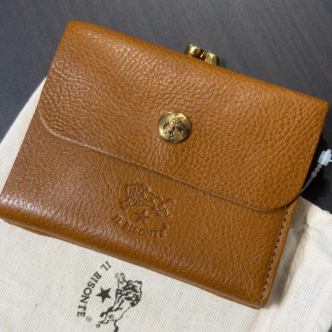 【新品未使用】イルビゾンテ 二つ折り がま口 財布 オリーブ