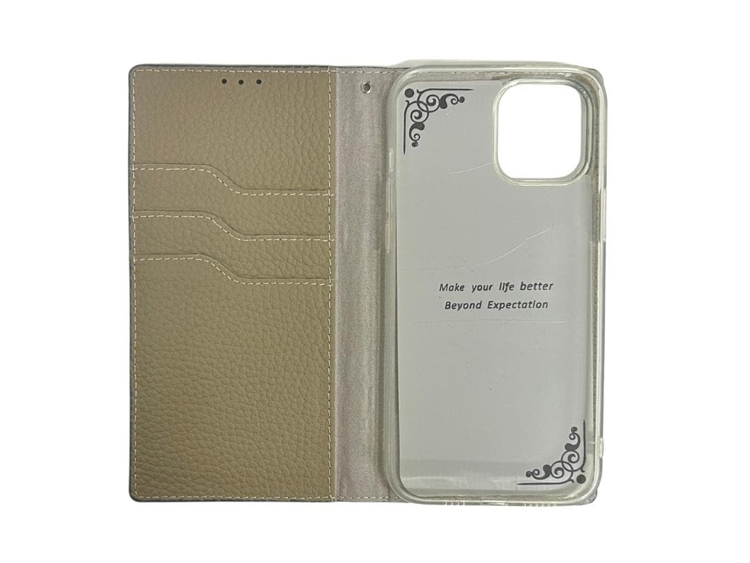 iPhone 12Pro 手帳型iPhoneケース グリーン カードポケット付き