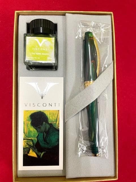 ほぼ未使用 ヴィスコンティ 万年筆 F ゴッホ 小説を読む人 インク付 即送