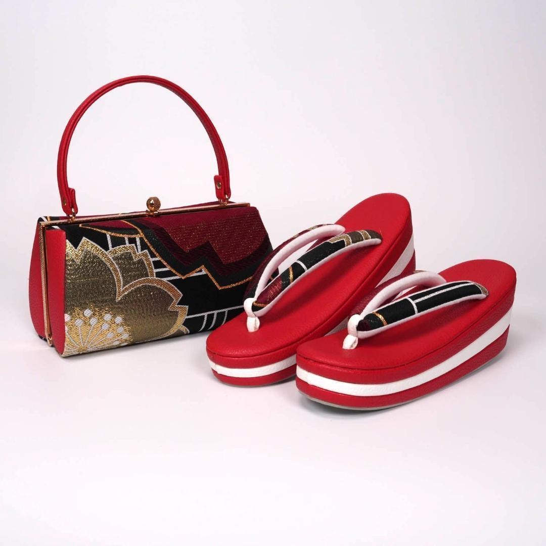 草履バックセット　成人式・卒業式　帯地３枚芯