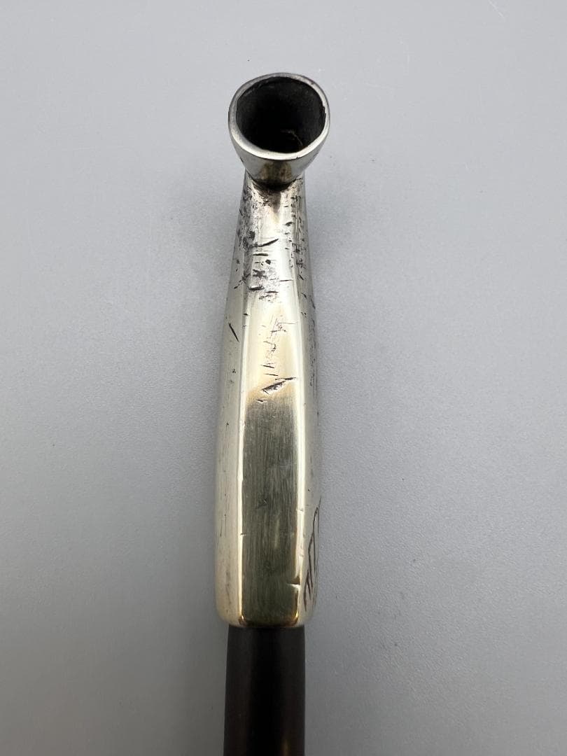 純銀　村田　六角煙管　キセル　かぶ食２匹鼠図　銀細工　アンティーク　重量約45g