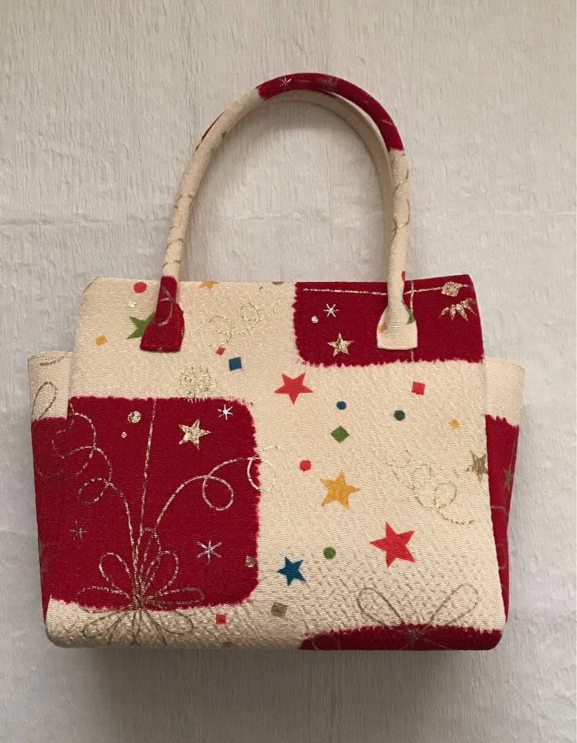 おまとめです。クリスマスに！金彩が美しい手染めの和装バッグ　きねや