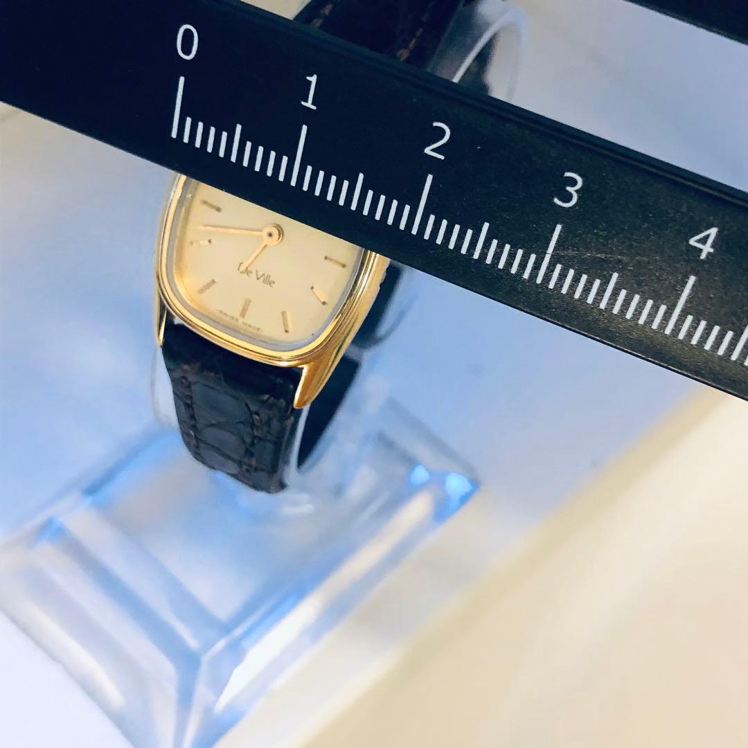 OMEGA de Ville スクエア　ゴールド　電池新品　レディース 時計