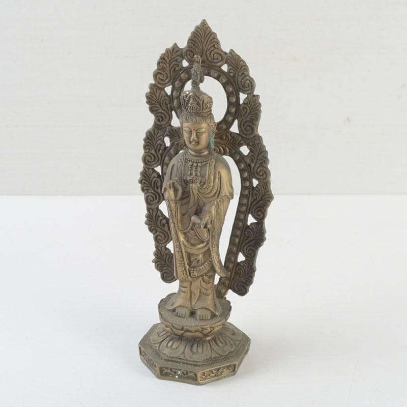 仏教美術　古銅　観音菩薩像　仏像　置物　V　9362