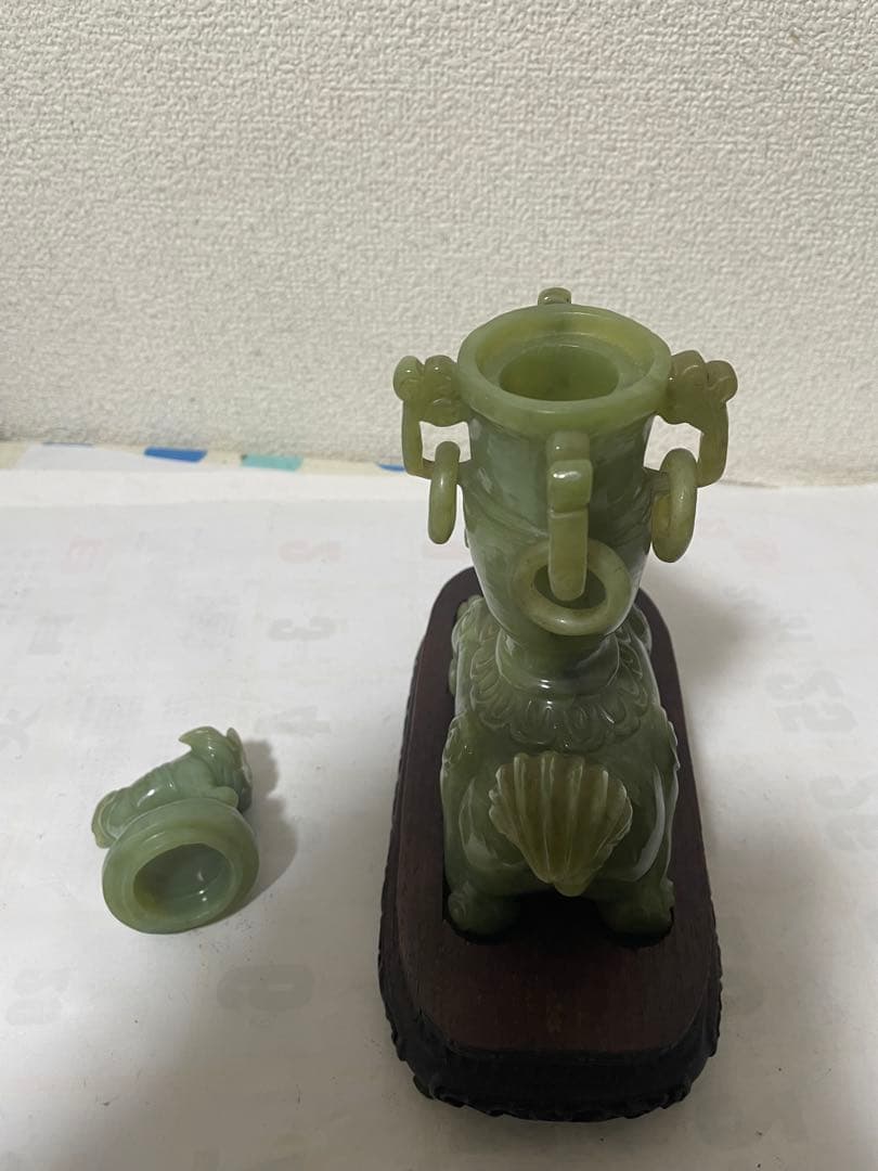 中国美術　玉石彫刻　香炉　置物