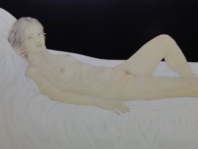 栗原喜依子、『裸婦』、希少な画集より、新品高級額・額装付