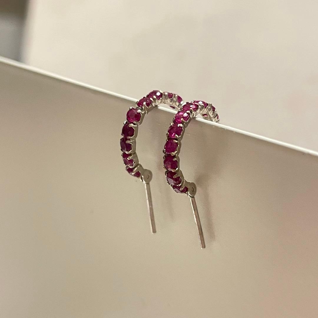 アクセサリー　ピアス　ルビー　k14WG