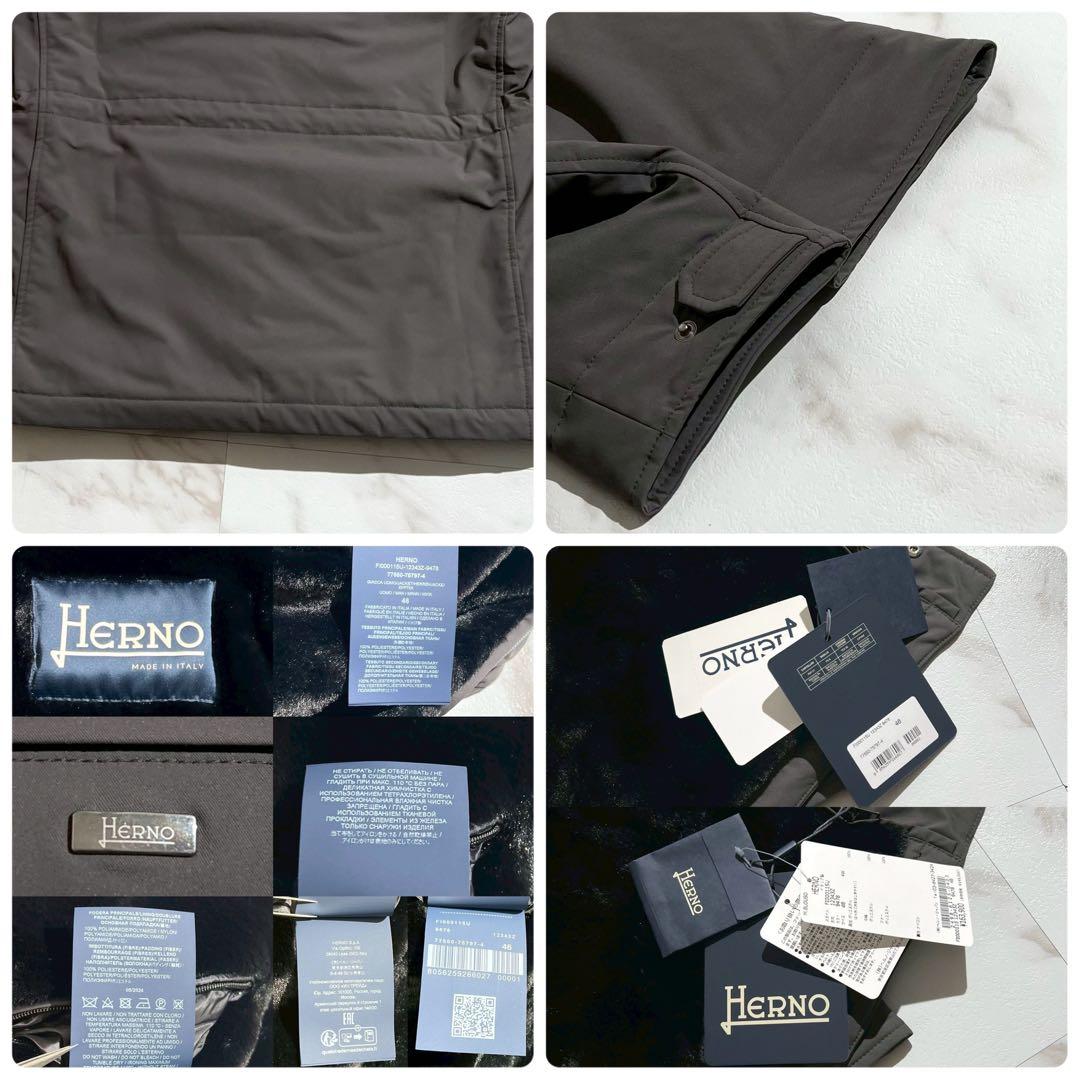 新品未使用タグ付き 24AW ヘルノ M-65型ブルゾン 中綿入り内側エコファー