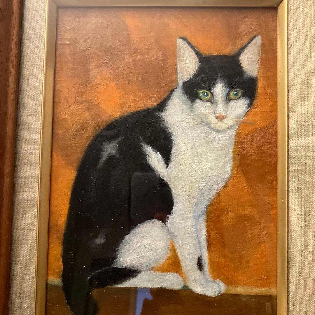 画家 岩田明美さんの引き込まれる美しさの『猫』の油絵（原画）