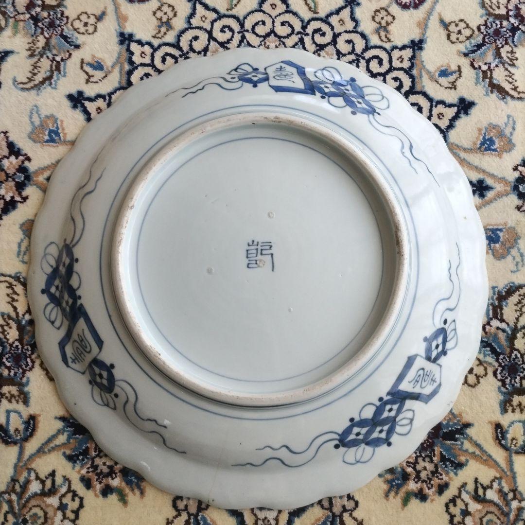 時代 十二支 大皿 染付 江戸 41.5cm 古伊万里 図変わり 珍品 干支