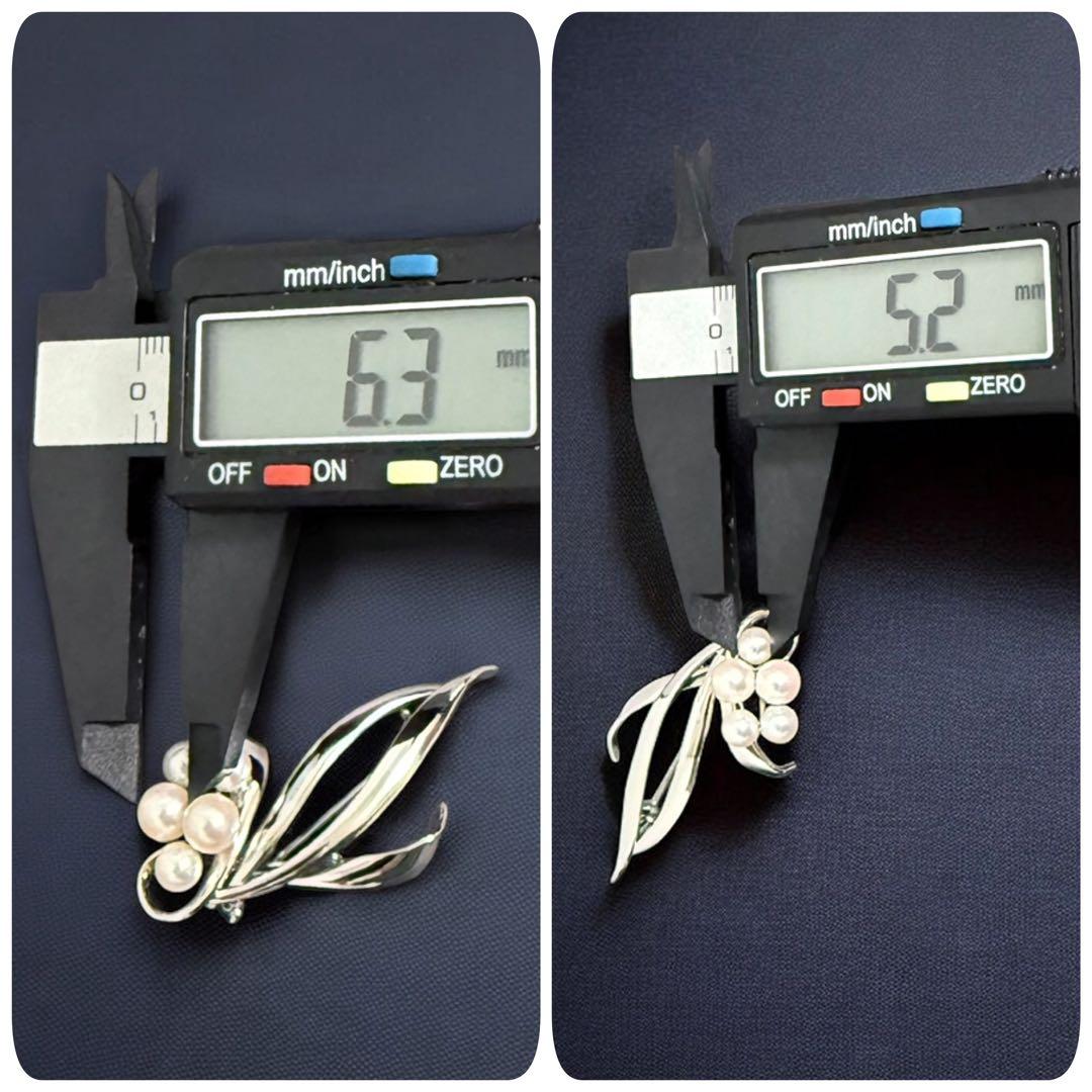 【未使用保管品】ミキモト　アコヤ　パール　シルバー　ブローチ　コサージュ　本真珠