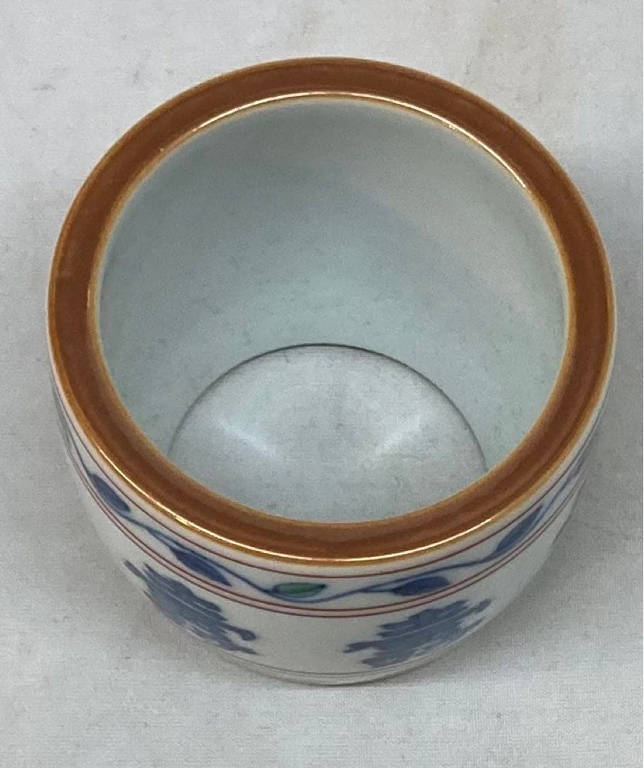 B232s   「七壽文  蓋置」五世三浦竹泉造　共布共箱　平安陶工　茶道具